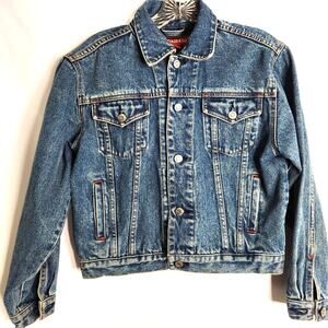 Old College Inn Jeans Co. Boy's Jacket Size L Cotton Denim 4 Pockets Button Cuff